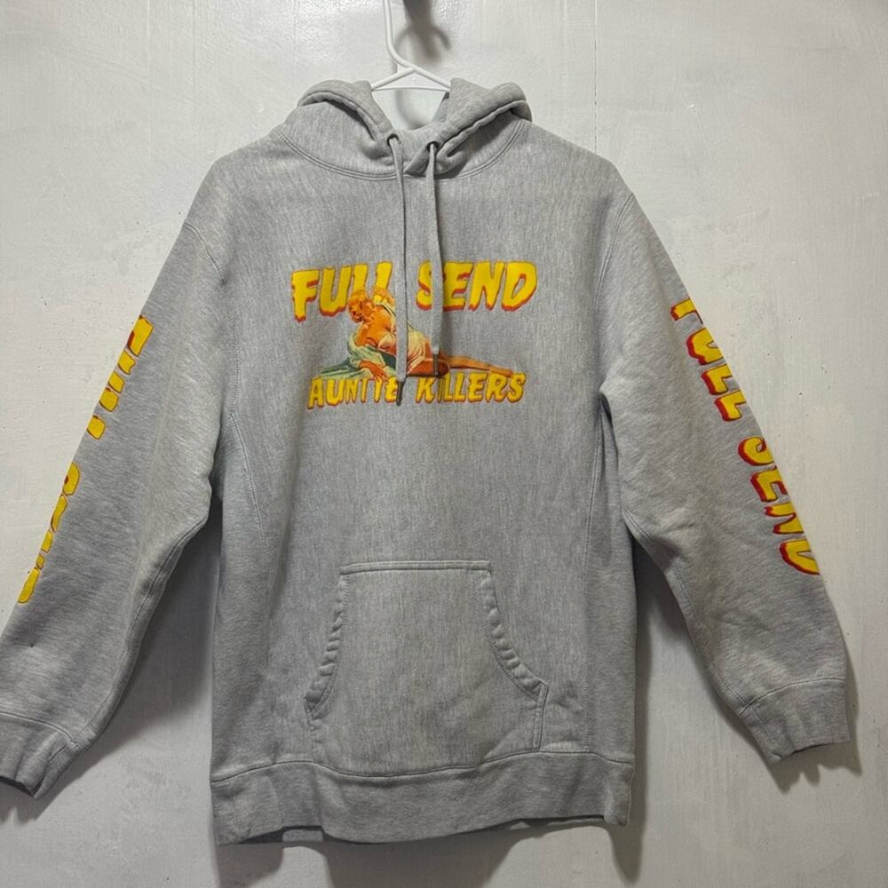 Full Send Auntie Killers Nelk Boys Gray Hoodie Men's Sz L
